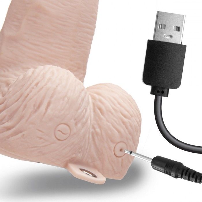 Телесный перезаряжаемый вибрострапон - 18 см. 5