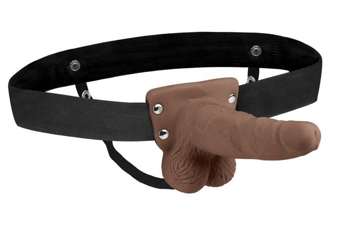 Коричневый перезаряжаемый вибрострапон - 18 см. 1