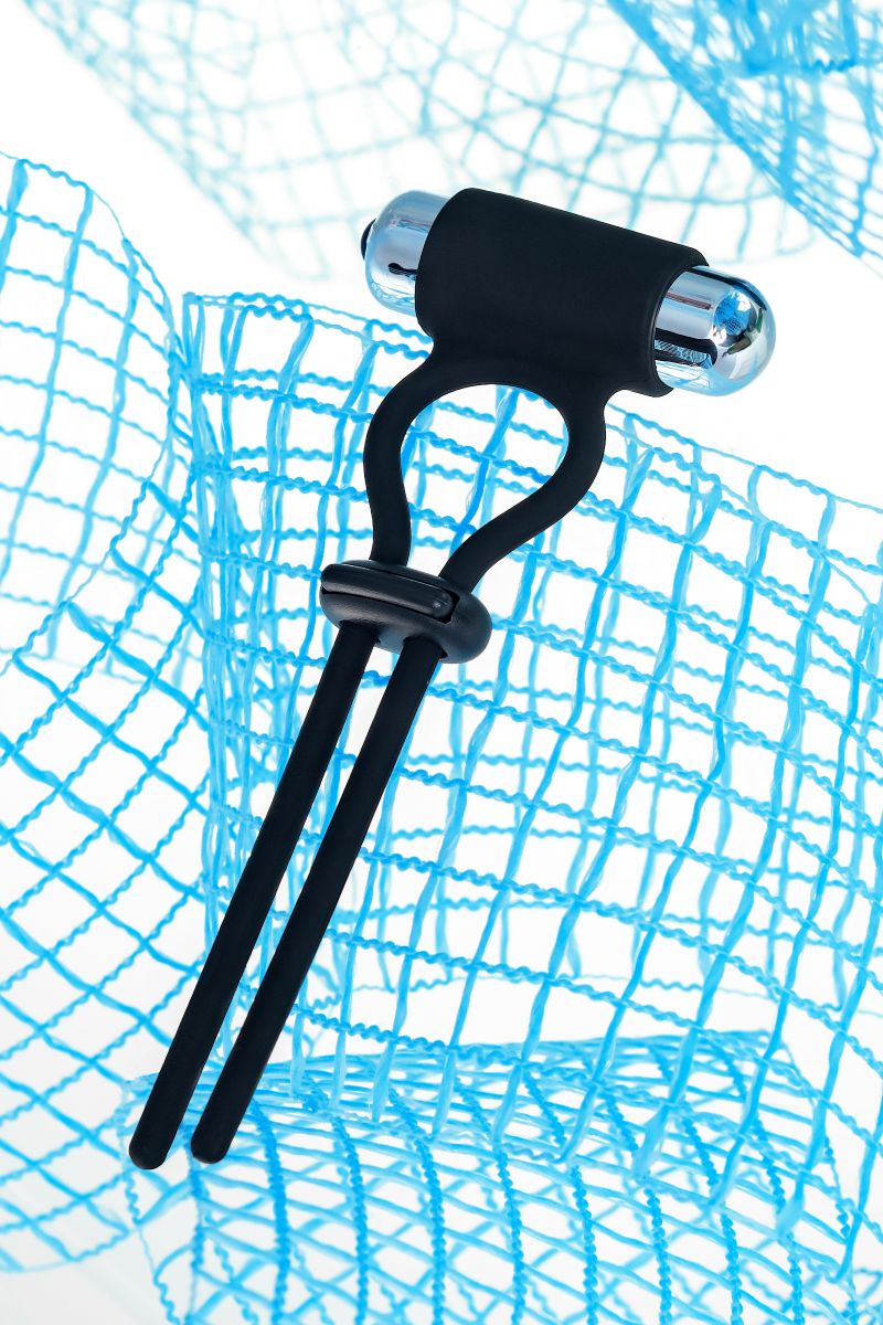 Черное эрекционное лассо на пенис Jat 9