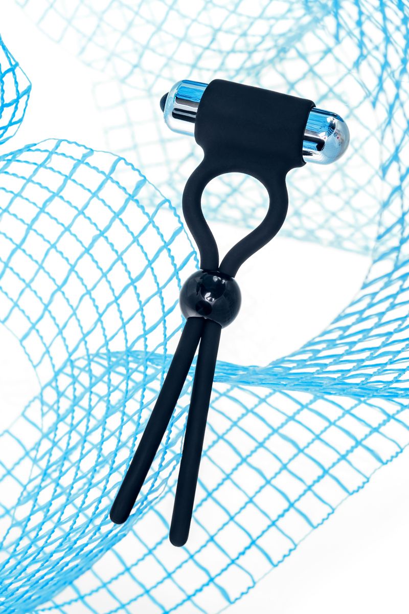 Черное эрекционное лассо Ect с виброэлементом 9