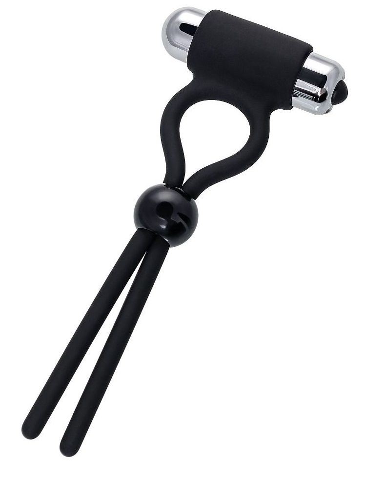 Черное эрекционное лассо Ect с виброэлементом 1