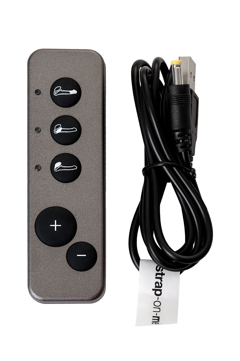 Черный безремневой вибрострапон Vibrating Bendable Strap-On - size L 5