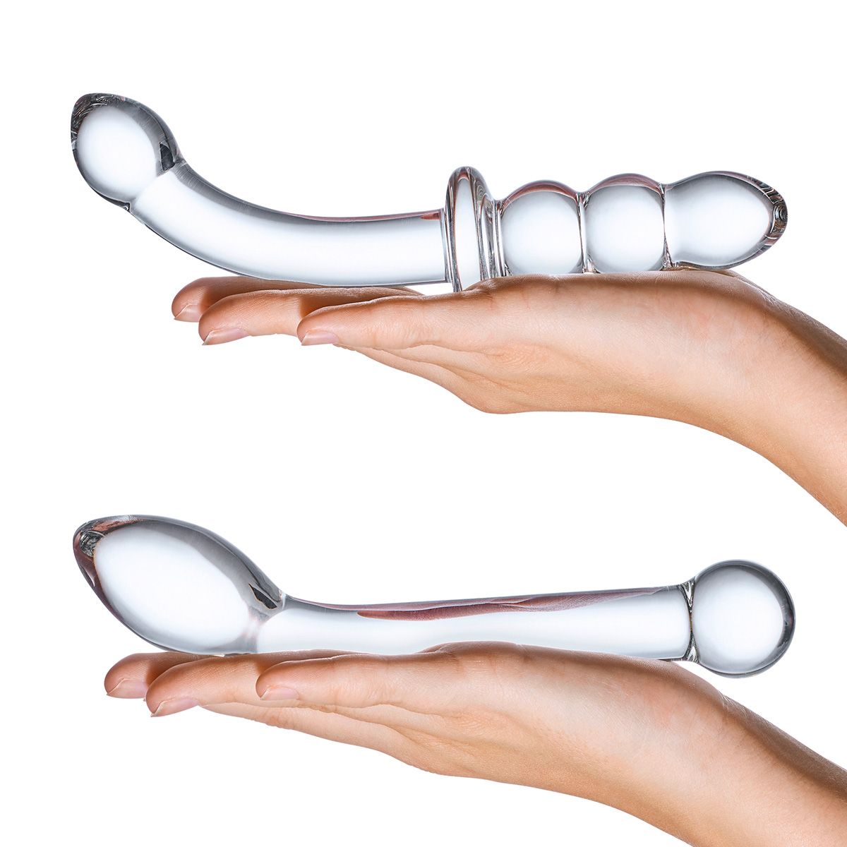 Набор из 2 стеклянных изогнутых фаллоимитаторов 3