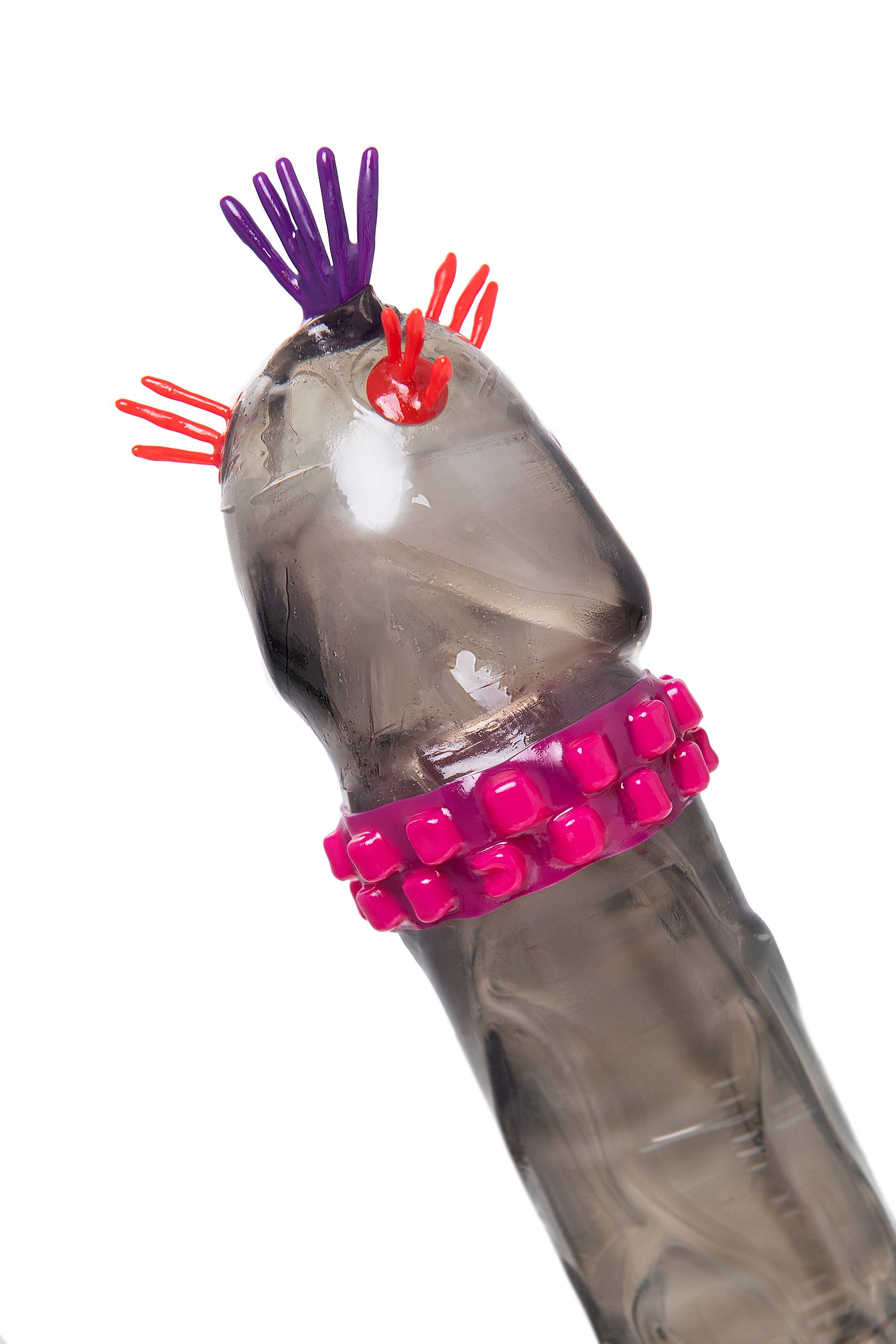 Черный стимулирующий презерватив «Реактивный трезубец» с ароматом шоколада - 1 шт. 6