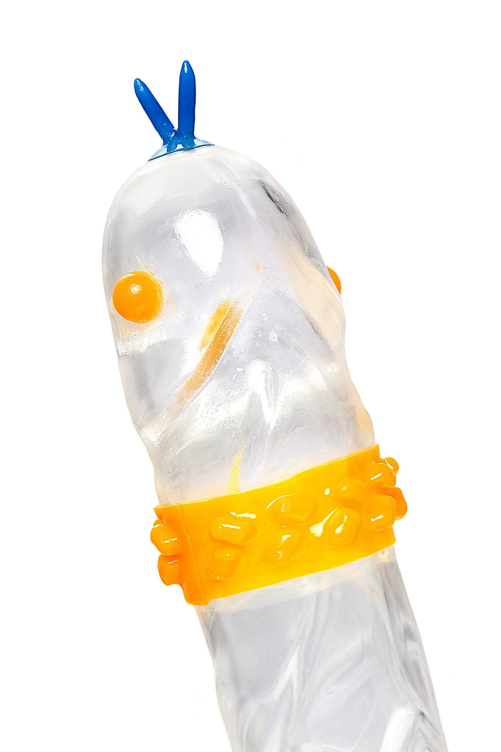 Стимулирующий презерватив «Медвежий капкан» с ароматом клубники - 1 шт. 6