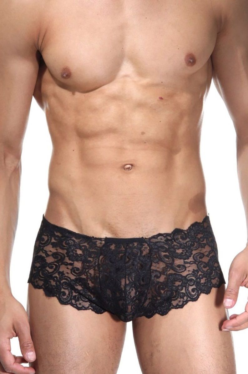 Мужские кружевные трусики-шорты 1