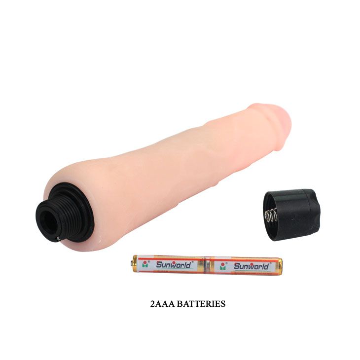 Водонепроницаемый вибратор телесного цвета - 24,5 см. 5