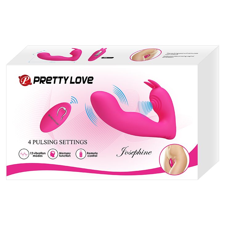 Розовый вибростимулятор с клиторальным отростком Josephine 7