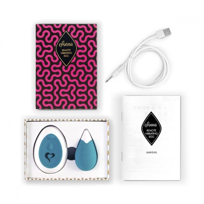 Бирюзовое виброяйцо на радиоуправлении Anna Vibrating Egg Remote 3