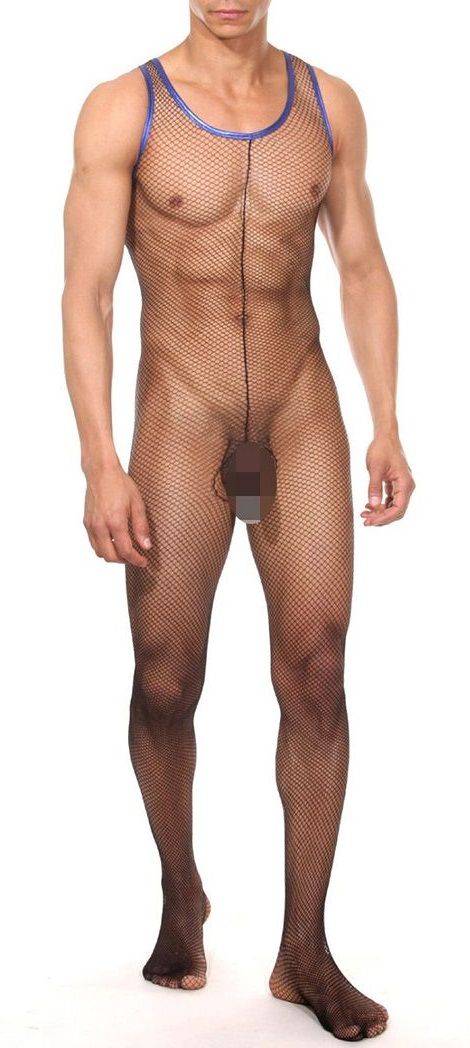 Мужское боди в мелкую сетку 1