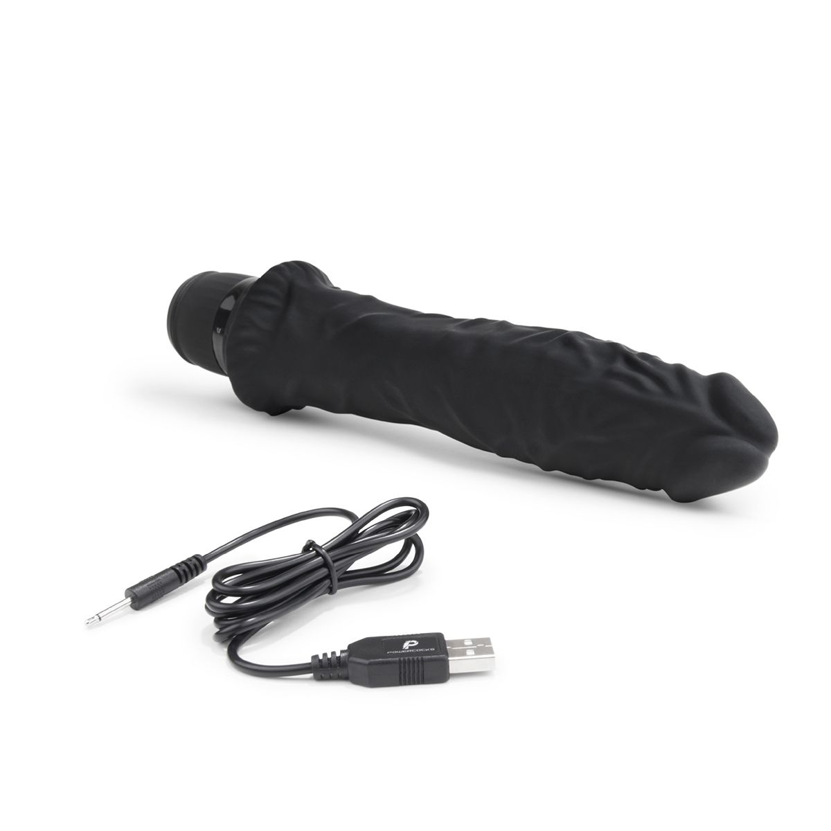 Черный вибратор-реалистик 8" Girthy Realistic Vibrator - 24,5 см. 3