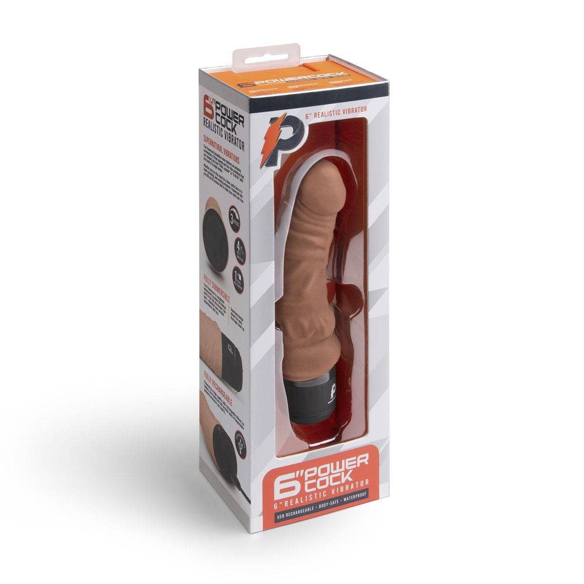 Кофейный вибратор-реалистик 6" Realistic Vibrator - 17 см. 4