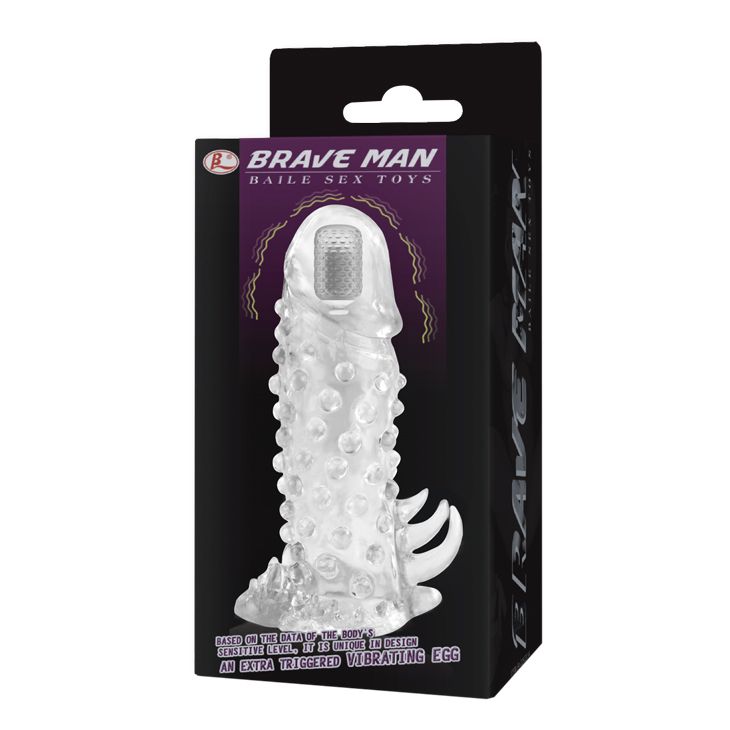 Утолщающая насадка с пупырышками, усиками и вибропулькой - 13,5 см. 5