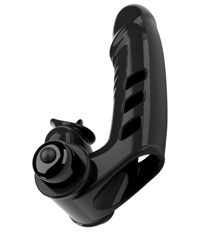 Черная вибронасадка на палец Corbin - 11 см. 3