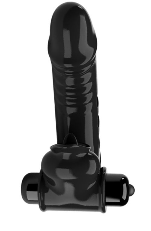Черная вибронасадка на палец Corbin - 11 см. 4