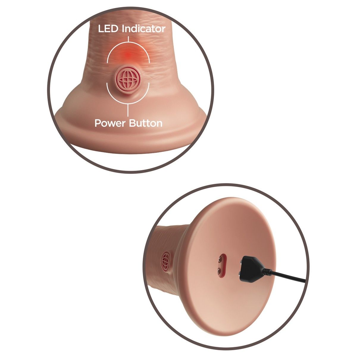 Телесный вибратор-реалистик на присоске 6" Vibrating Silicone Dual Density Cock - 17,8 см. 6