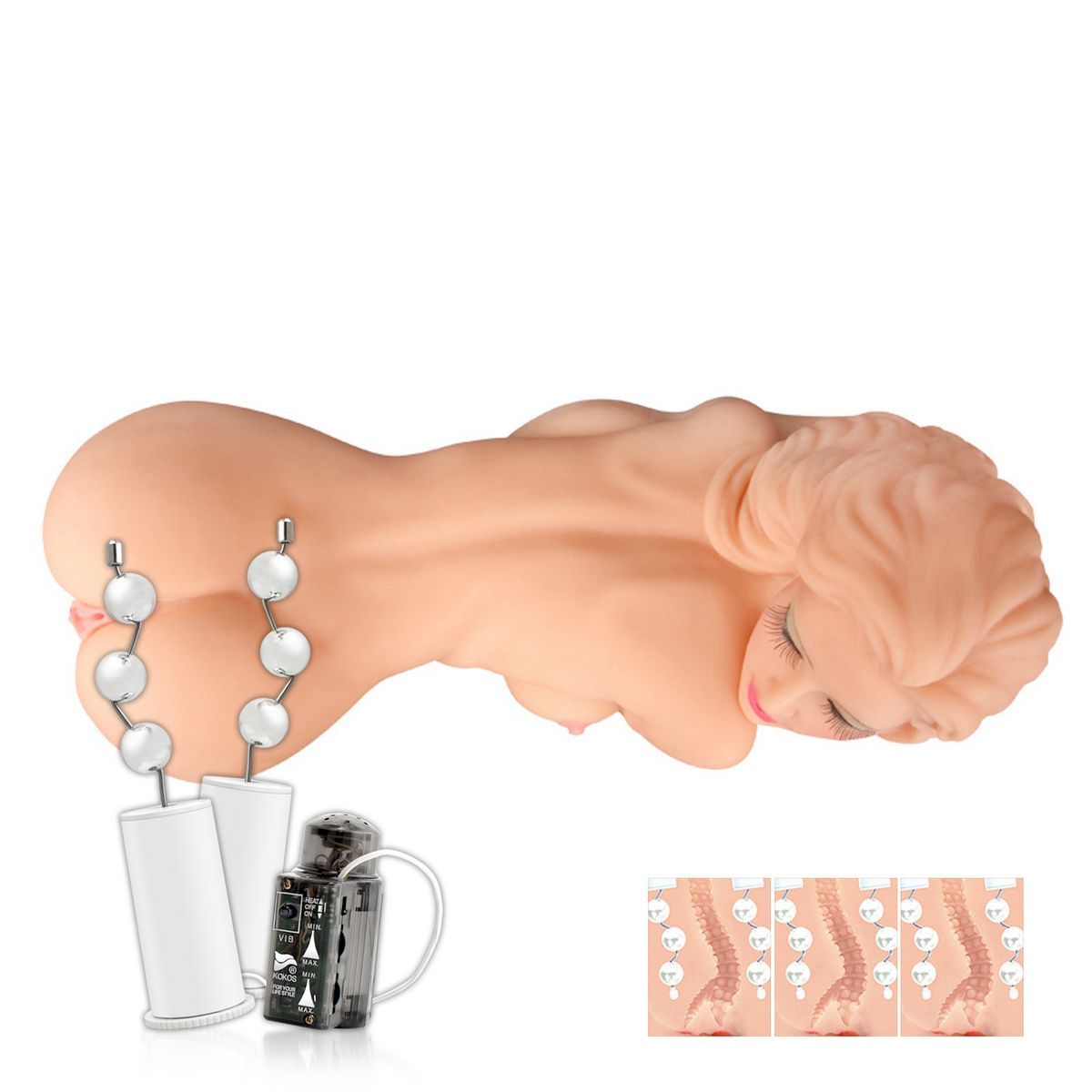 Реалистичный торс девушки Hera 1 с тремя отверстиями и вибрацией 6