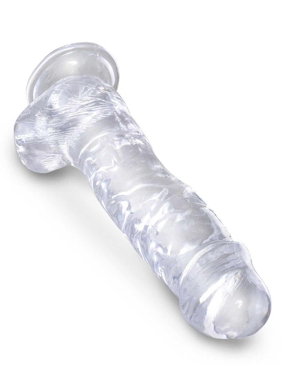 Прозрачный фаллоимитатор 8" Cock with Balls - 22,2 см. 3