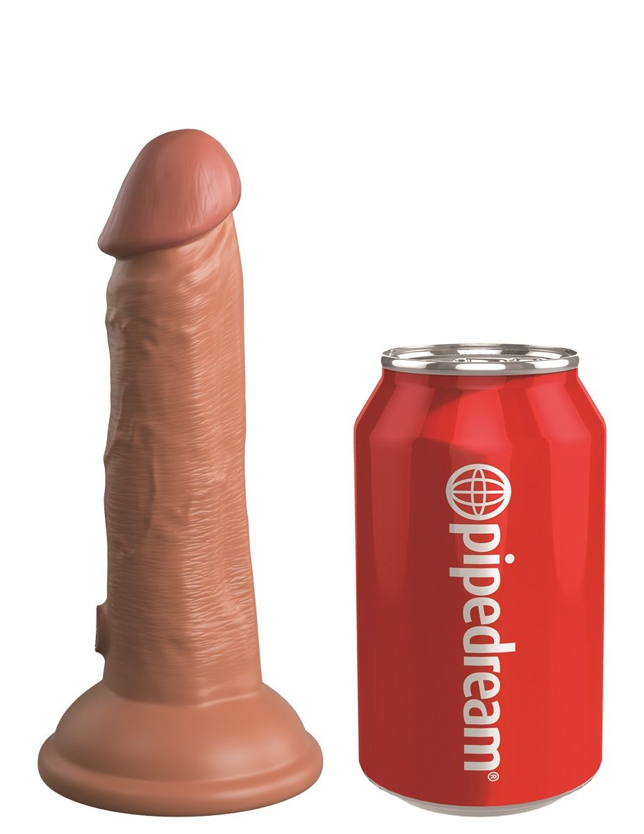 Кофейный фаллоимитатор 6" Silicone Dual Density Cock - 17 см. 4
