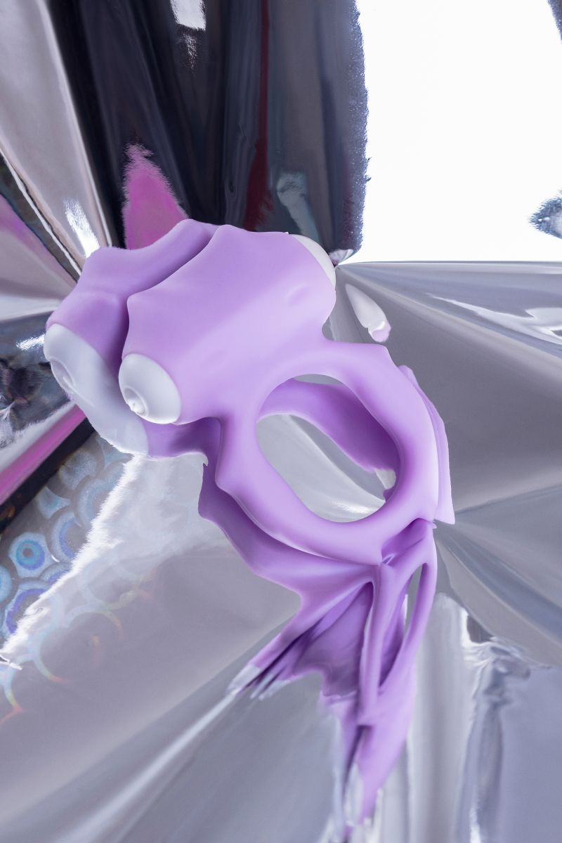 Фиолетовое виброкольцо на пенис Zort 10