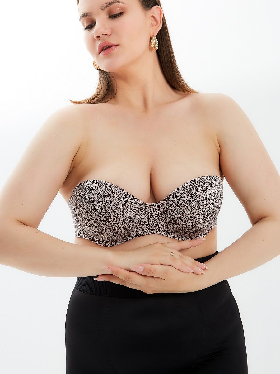 Набор из 2 бюстгальтеров-балконет - черного и леопардового 6