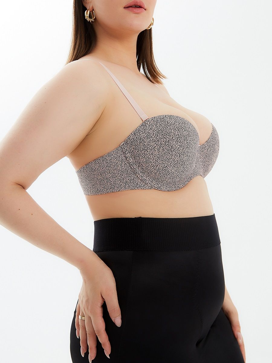 Набор из 2 бюстгальтеров-балконет - черного и леопардового 7