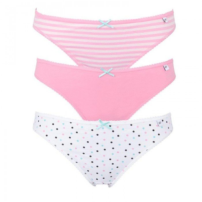 Набор из 3 бело-розовых трусиков-слип Alice 1