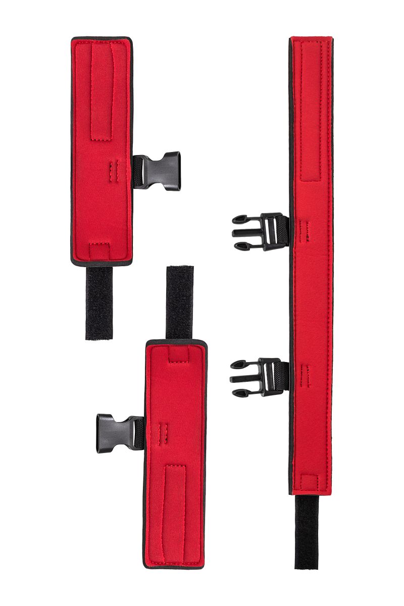 Черный ошейник с наручниками на липучках 7