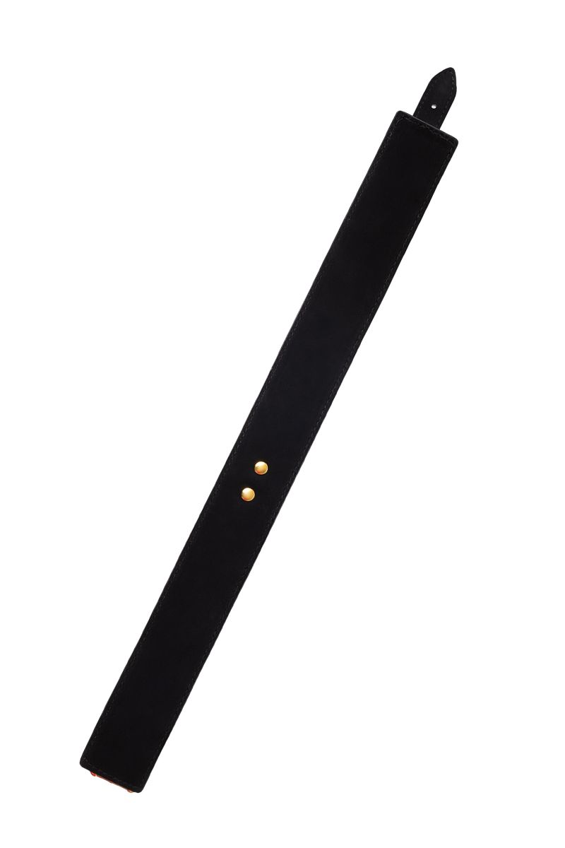 Красный ошейник из лакированного материала 7