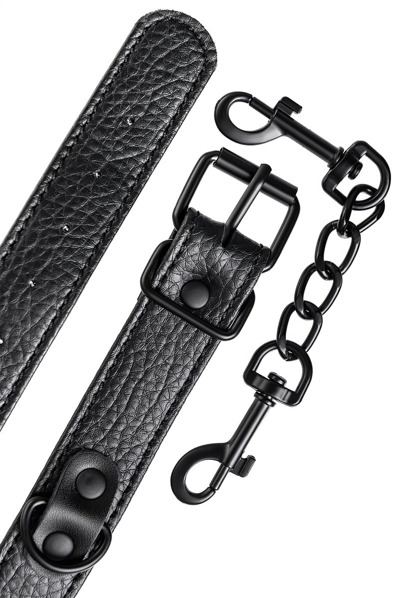 Узкие черные наручники на сцепке 11