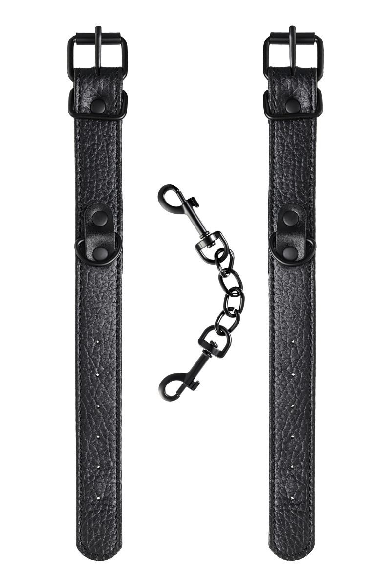 Узкие черные наручники на сцепке 8