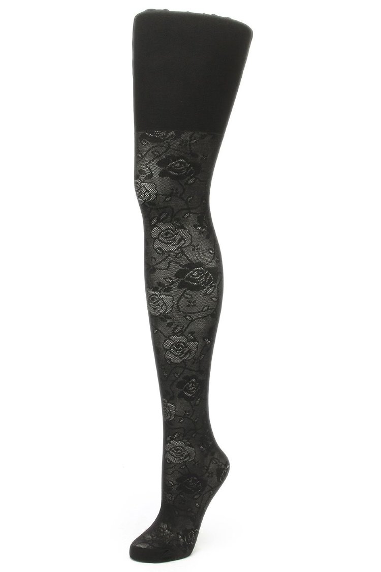 Корректирующие колготки с рисунком в виде роз 1
