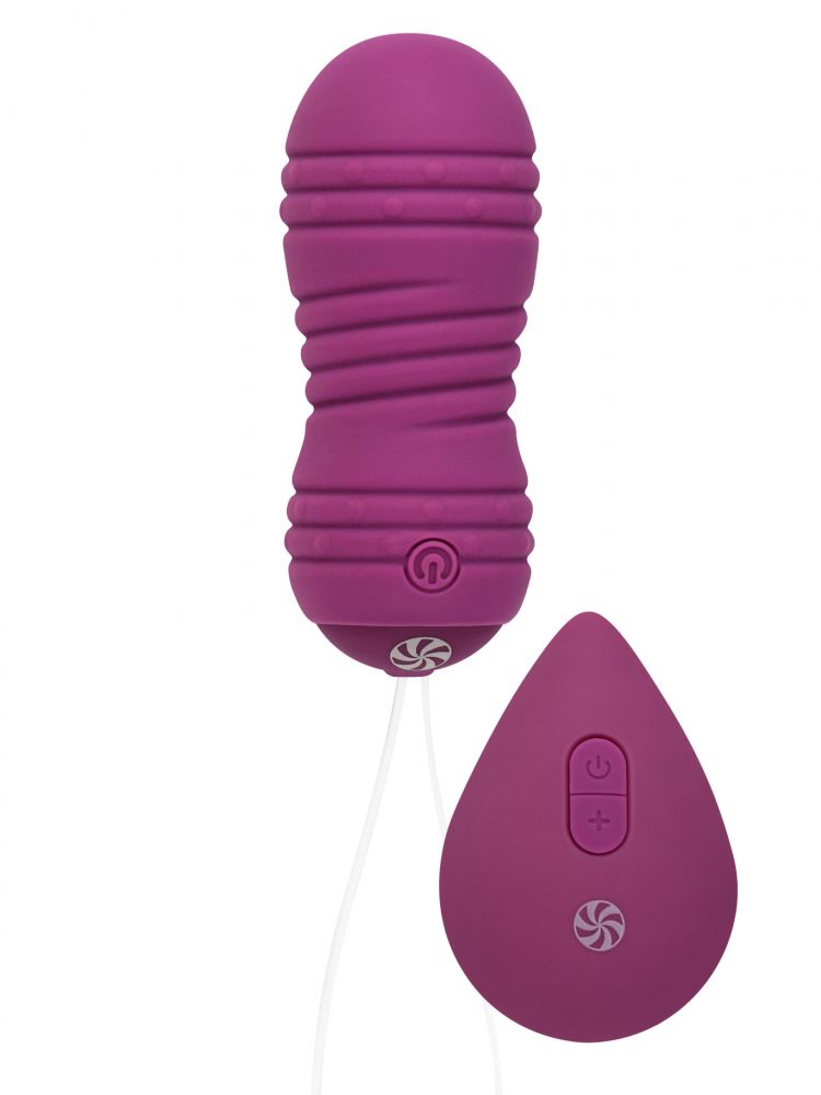 Фиолетовые вагинальные виброшарики с пультом ДУ Ray - 8,3 см. 1