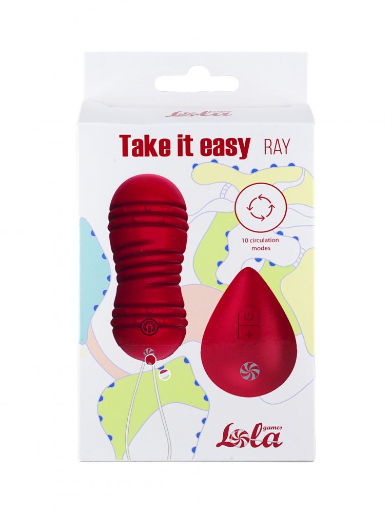 Бордовые вагинальные виброшарики с пультом ДУ Ray - 8,3 см. 3