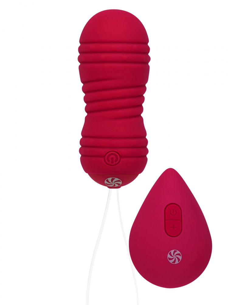 Бордовые вагинальные виброшарики с пультом ДУ Ray - 8,3 см. 1