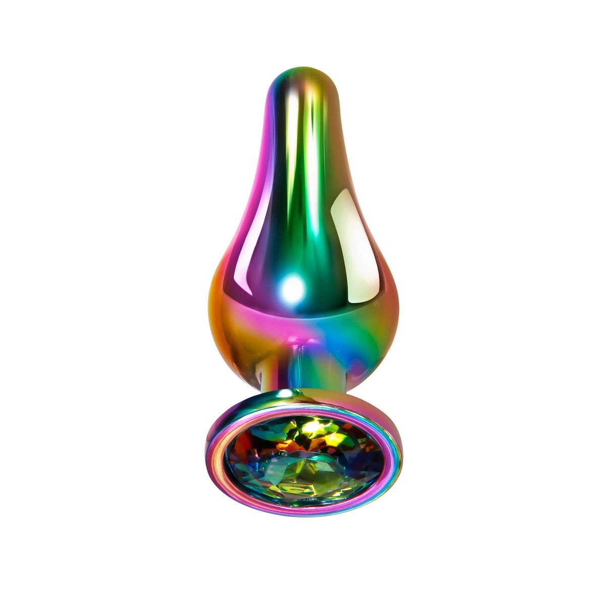 Радужная анальная пробка Rainbow Metal Plug Small - 9,4 см. 2