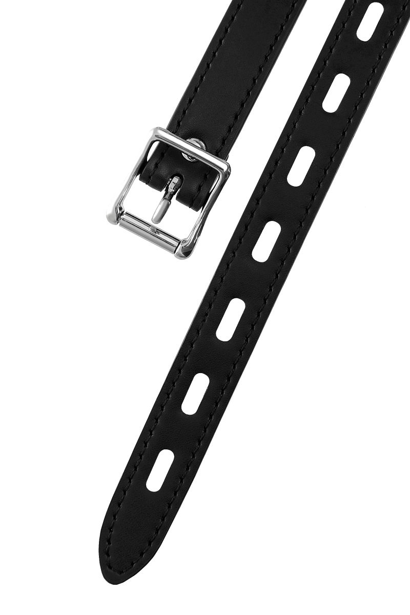 Красный кляп-шар на черных ремешках 8