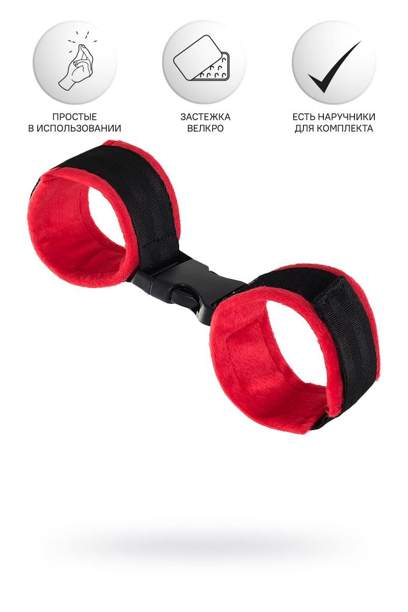 Красно-черные велюровые оковы Anonymo 2