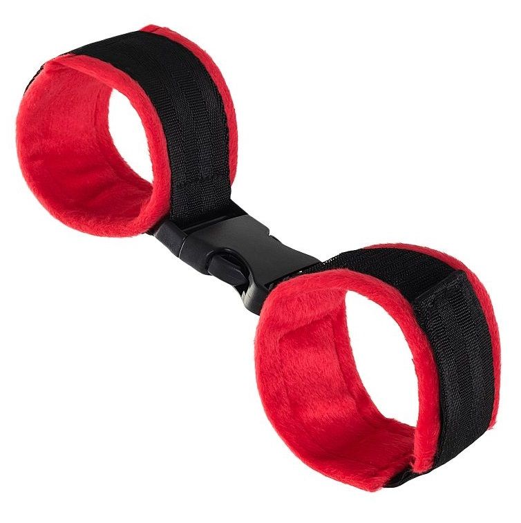 Красно-черные велюровые оковы Anonymo 1