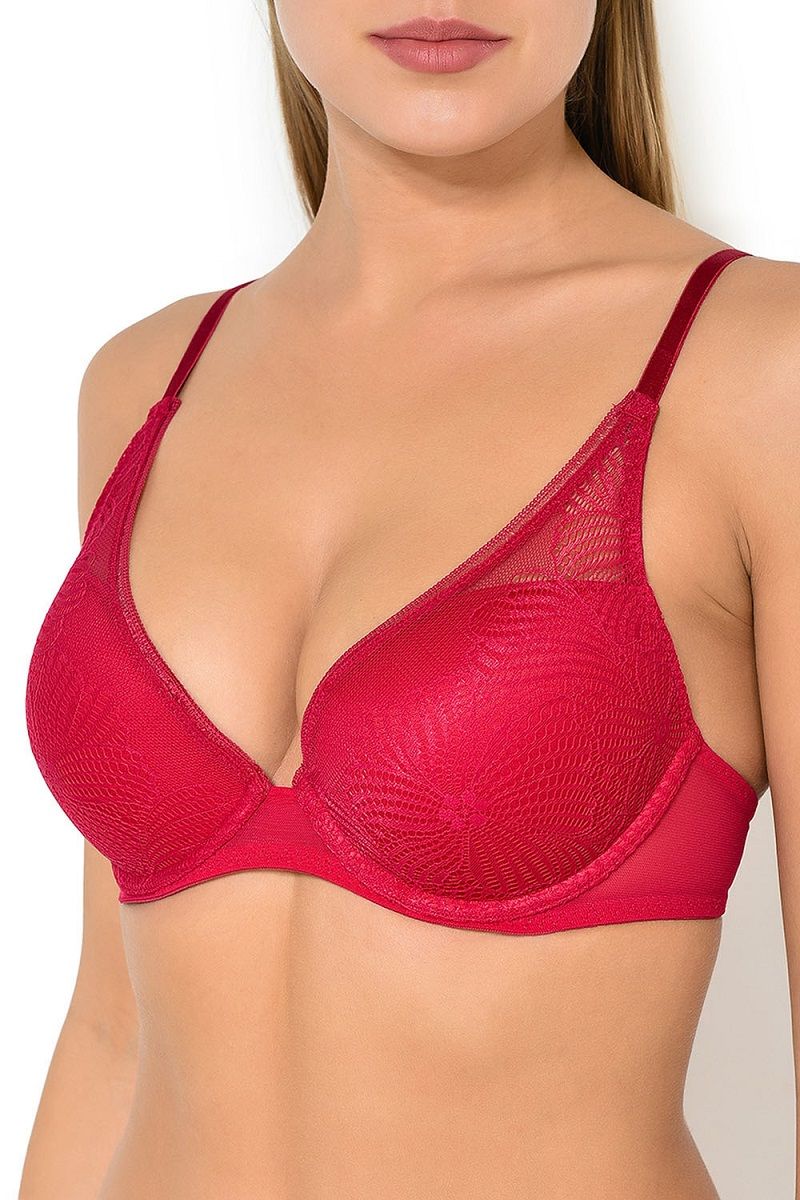 Бюстгальтер с гладкими формованными чашками и кружевом 8