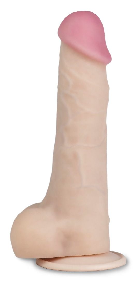 Телесный перезаряжаемый вибратор-реалистик из неоскин - 21,5 см. 2