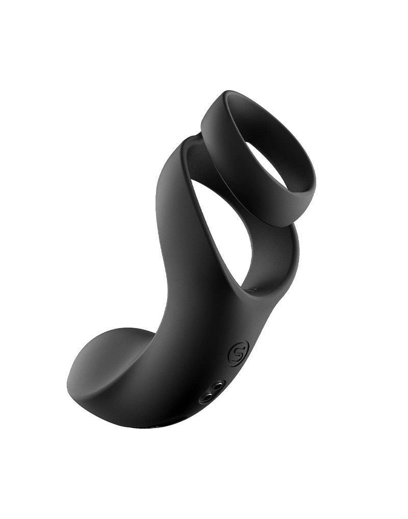Черное эрекционное кольцо Benedict для стимуляции промежности 6