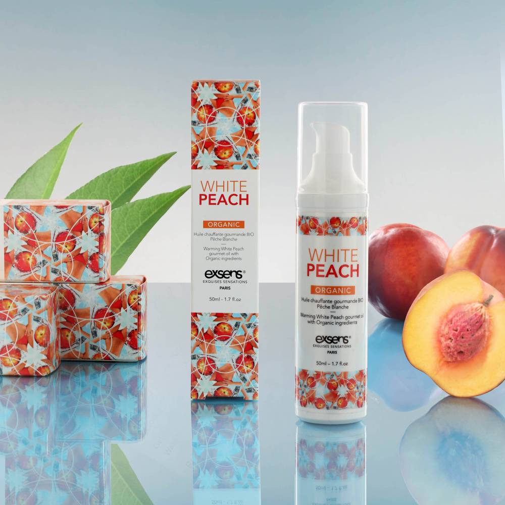 Разогревающее массажное масло Gourmet White Peach Organic с органическими ингредиентами - 50 мл. 4