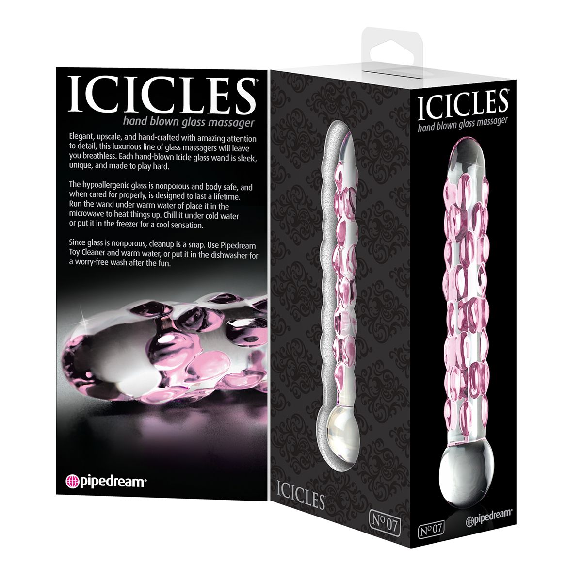 Стеклянный фаллоимитатор Icicles №7 - 17,8 см. 3