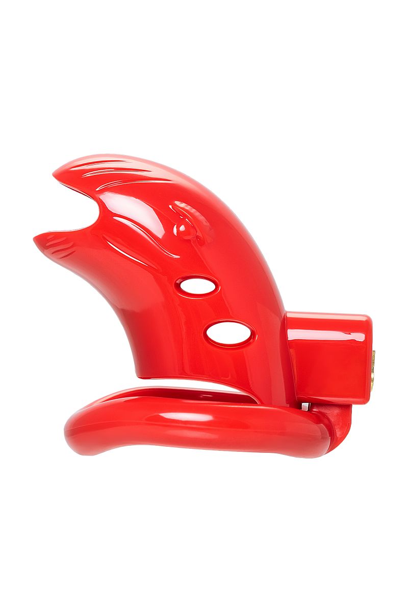 Красный мужской пояс верности из пластика 3