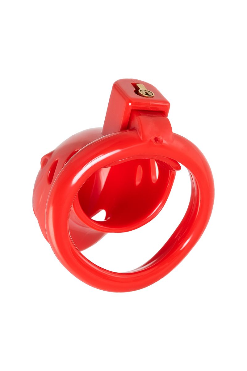 Красный мужской пояс верности из пластика 4