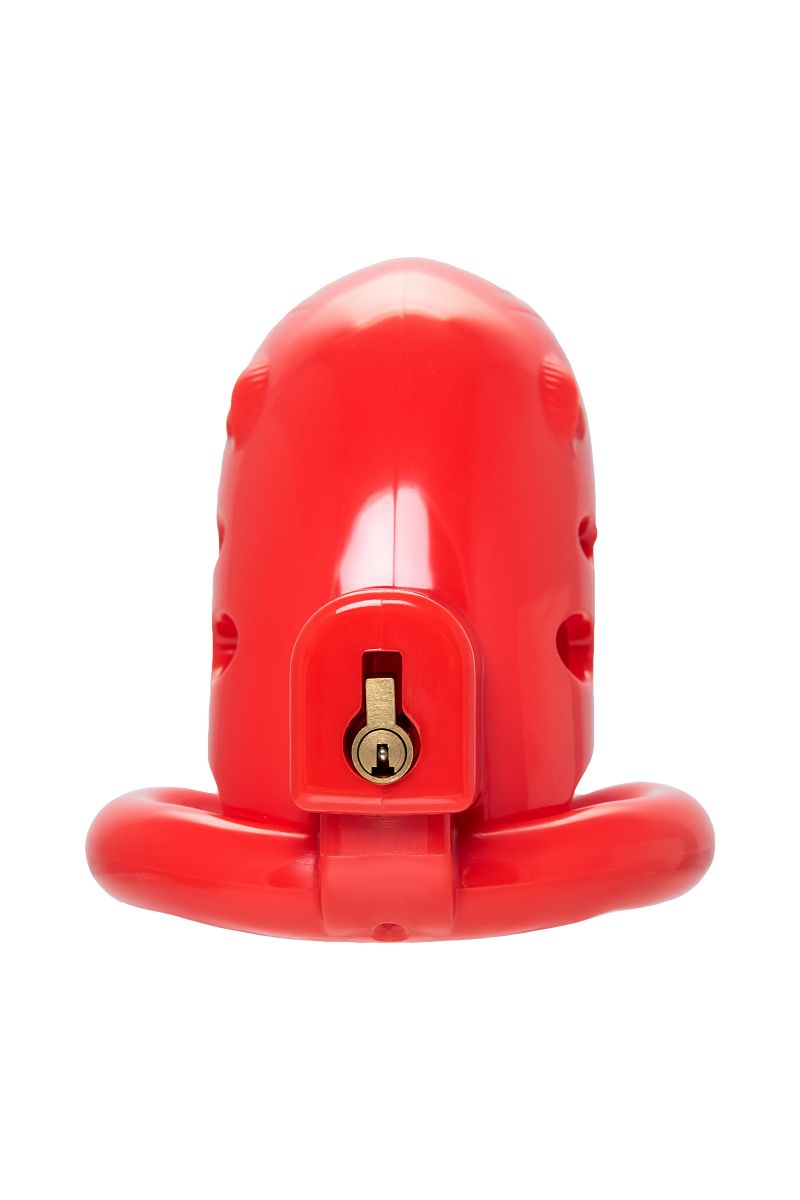 Красный мужской пояс верности из пластика 5