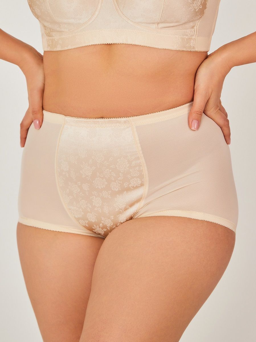 Высокие утягивающие трусики с атласной вставкой 1