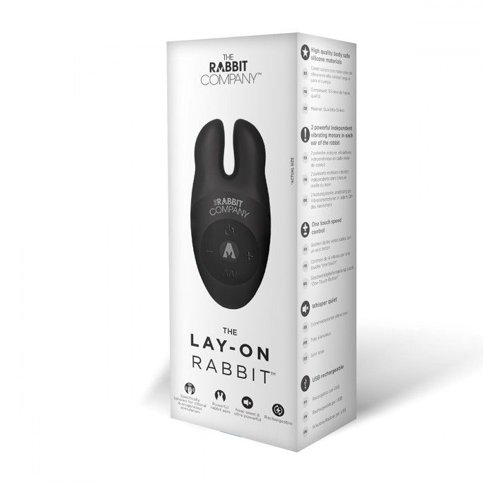 Черный вибростимулятор с ушками The Lay-on Rabbit 4