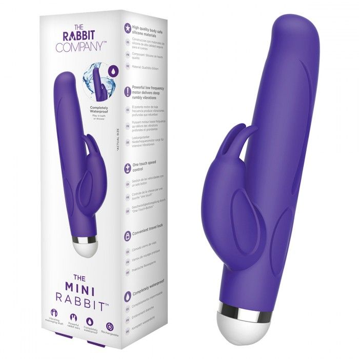 Фиолетовый вибратор-кролик The Mini Rabbit - 13,9 см. 2